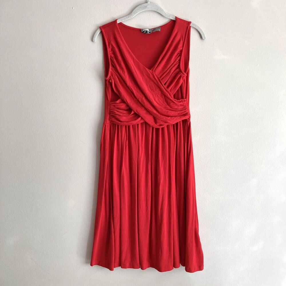 Girls from Savoy Anthropologie Sleeveless Wrap Front Red Dress Womens XS